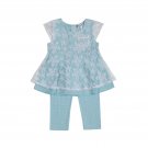 Girls 4T baby doll top & leggings - Floral & Polka Dot S855