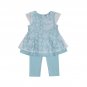 Girls 4T baby doll top & leggings - Floral & Polka Dot S855