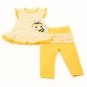 Baby girl's size 6-9 months Nuby 2 pc yellow bee leggings set B399 889320681232