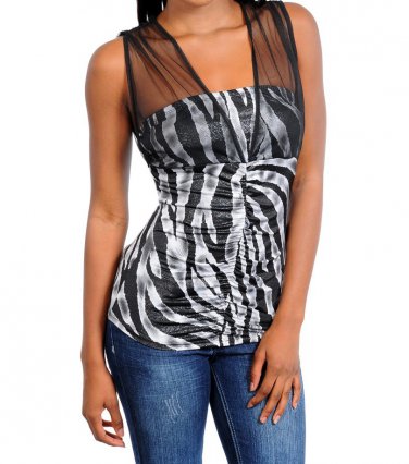 Ladies size medium zebra print sleeveless summer blouse