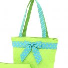Belvah quilted lime color lunch tote bag QSD27LT19(LMBL) BS500B
