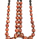 2 sets of ladies beaded necklace w/ leopard & zebra print & matching earrings