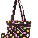 Quilted monogrammable polka dots insulated lunch bag LPDQ11LT19(BRMT) BS500