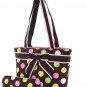 Quilted monogrammable polka dots insulated lunch bag LPDQ11LT19(BRMT) BS500