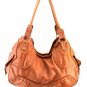 Ladies brown synthetic leather handbag hobo purse OS999