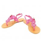 New boxed hot pink flower accent sandals ladies size 7.5 shoe size seven and half BS500B