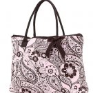 QUILTED PAISLEY LARGE TOTE HANDBAG PURSE QPF2705(PKBR) BS500