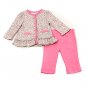 Baby girls size 6-9 months pink leopard cardigan and pants set 883608233946
