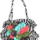 Zebra Print Fashion Handbag Tote w/ Rhinestone ZT897F-Plan