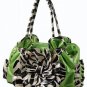 New ladies lime green floral zebra print handbag tote QZ887-Lime LA750