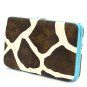 Ladies giraffe print flat wallet w/ blue trim MG-238(BL) handbag gift BS150