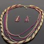 Ladies twisted layer chain link necklace & earring set BLE1012AMY BS100