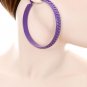 Large purple hoop earrings jewelry E6522BL-28