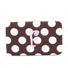 Ladies initial "F" polka dots thick flat wallet MNP57112(BRPK-F) BS100
