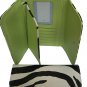 Zebra print tri-fold checkbook wallet 0566-517 lime green