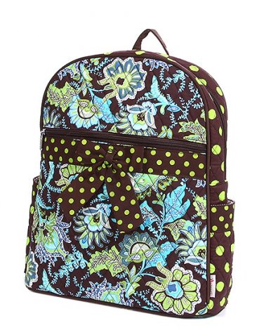 Belvah large quilted floral backpack book bag QF2746(BRLM) BP07