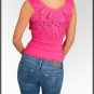 Ladies small sleeveless pink diecut blouse by Crea