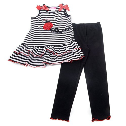 Girls size 4 leggings set w/ sleeveless top with ladybug applique B479 738386365207
