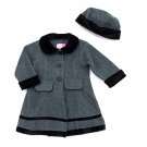 Girls size 2T gray fleece coat and hat set  by Good Lad WW