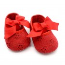 New baby girl's size 3-6 months red eyelet dress shoes