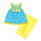 New baby girls size 12M sleeveless summer top with capris daisy applique B594 096413960505