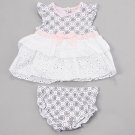 New baby girls size 3-6M sleeveless eyelet dress w/ diaper cover B594 094134610105