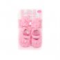 New baby girls pink rosebud applique crib shoes and headband set B254