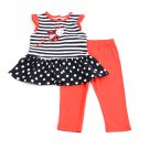 New girls size 3T leggings set ladybug applique top with pants B559 889320793324