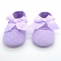 New baby girl's size 6-12 months purple eyelet dress shoes C186 crib shoes