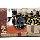 Ladies G style patchwork wallet zipper pocket credit card slots KW190BR OS