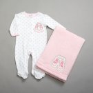 Baby girls size 0-3 months Bless This Baby sleeper and blanket set B704.