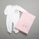 Baby girls size 3-6 months Bless This Baby sleeper and blanket set B704.