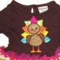 Baby girls size 18M Thanksgiving turkey leggings set applique 888481332595