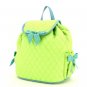 Beautiful quilted lime green and turquoise print backpack QSD2707_LMTQ D595 BP09