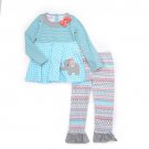 Toddler Girls Size 5T Nannette 2pc. Elephant Tunic Top & Leggings Set B850