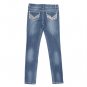 Girls Size 10 Almost Famous Sequin Embellished Skinny Jeans B594 Dark Wash Denim