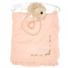 Thank Heaven For Little Girls Receiving Blanket with Bear Rattle C.R. GIBSON