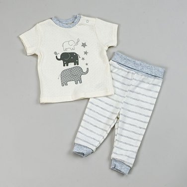 Baby Boy 0-3 Months RenÃ¨ RofÃ¨ Elephant Tee & Pants 2pc. Set B594 017036736919