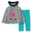 Girls size 4 leggings set with sleeveless floral top Kids Headquarters 882973187342