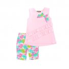 Girls Size 4T New Chic 2pc. Scuba Tropical Bike Shorts Set 841894162487