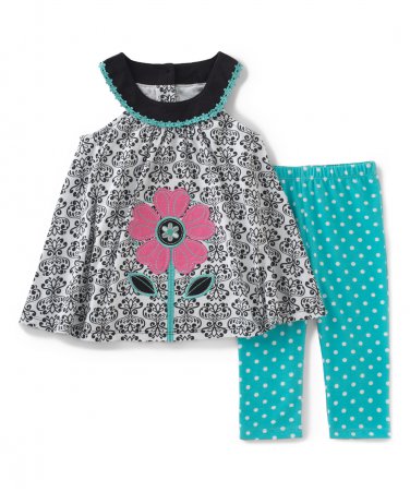 Girls size 5T leggings set with sleeveless floral top Kids Headquarters B639 882973187359