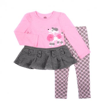Baby girls 12 months Kids Headquarters Poodle Tunic & Leggings Set B639 882973856859