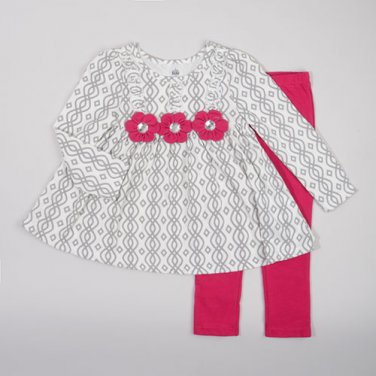 Baby Girls 24 Months Pink Kids Headquarters Floral 2pc. Leggings Set B639 882973816549