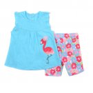 Baby Girls 12 Months Buster Brown Flamingo Shorts Set B479S 889320875143