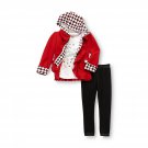 Toddler girl's size 2T red 3 piece ladybug jacket and leggings set WW 887847475730