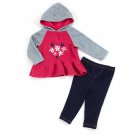 Baby Girls 18 Months Buster Brown 2pc. Floral Heart Hoodie Set WW B639 889320820259