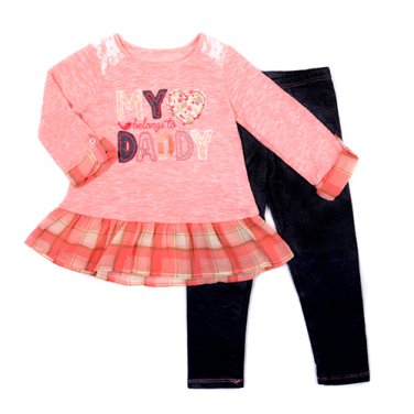 Girls Size 5 Nannette 2pc. Heart Belongs to Daddy Top Set B679 190716213587