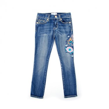 Girls Size 4 Freestyle London Sequin Bird Skinny Jeans Denim Pants