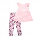 Girls Size 6 Nannette Lace Top & Floral Leggings Set B669