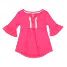 Girls Size 14-16 One Step Up Pink Lace Up Yoke Knit Top B339 888447655614